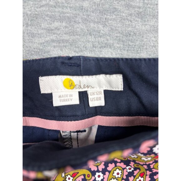 Boden Womens Pants US 8 Floral Paisley Crop Summer Casual - Picture 3 of 4